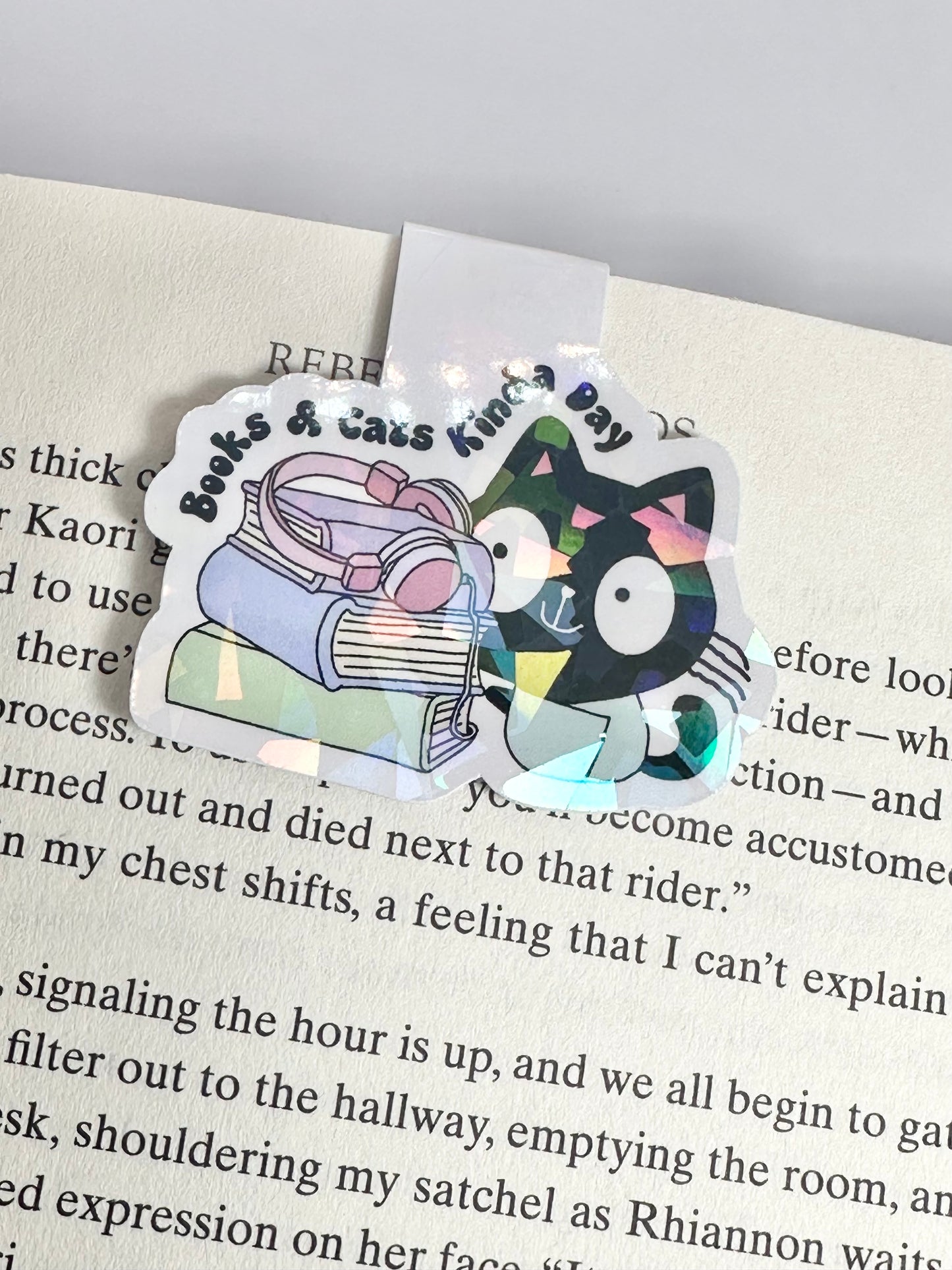 Books and Cats Kinda Day Magnetic Bookmark