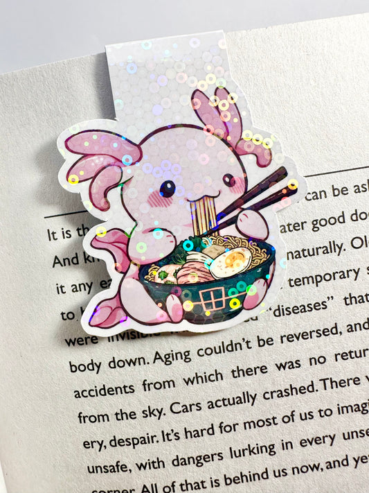 Axolotl with Ramen Magnetic Bookmark