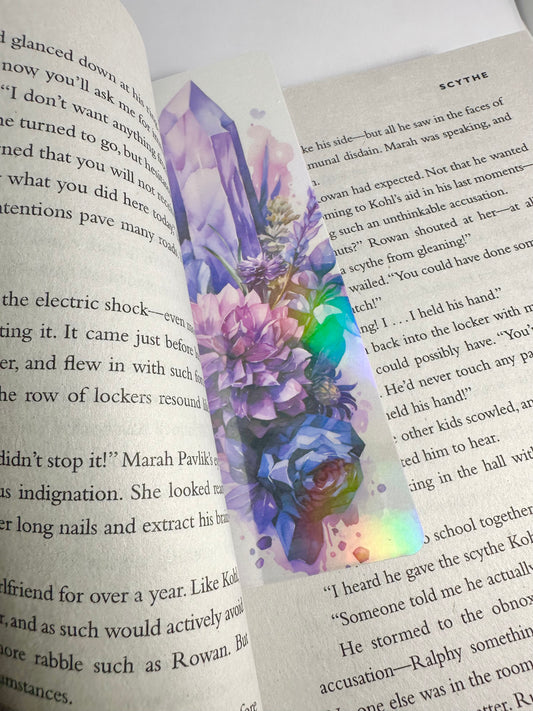 Crystal and Flowers Traditional Bookmark