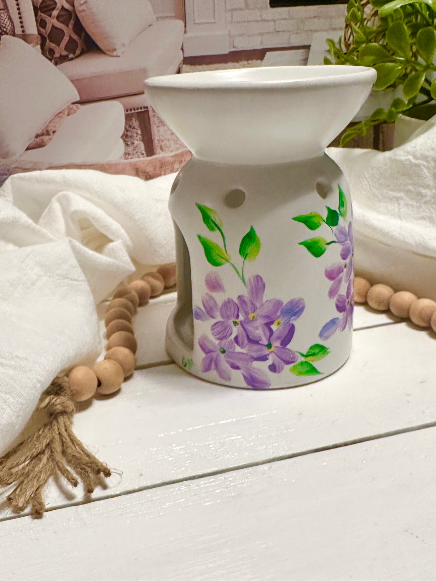 Purple Hydrangea Hand-Painted Wax Warmer