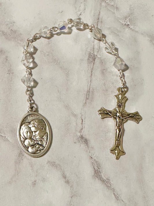 Chaplet of the Holy Family Crystals Handmade