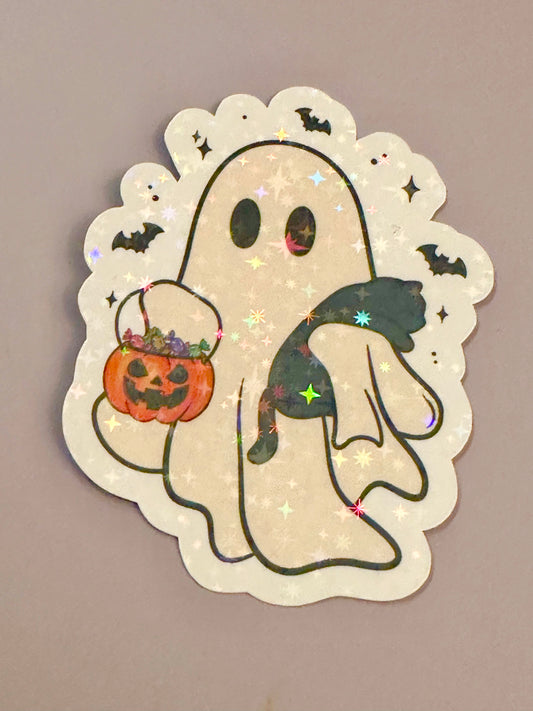 Ghost with Kitty Sticker