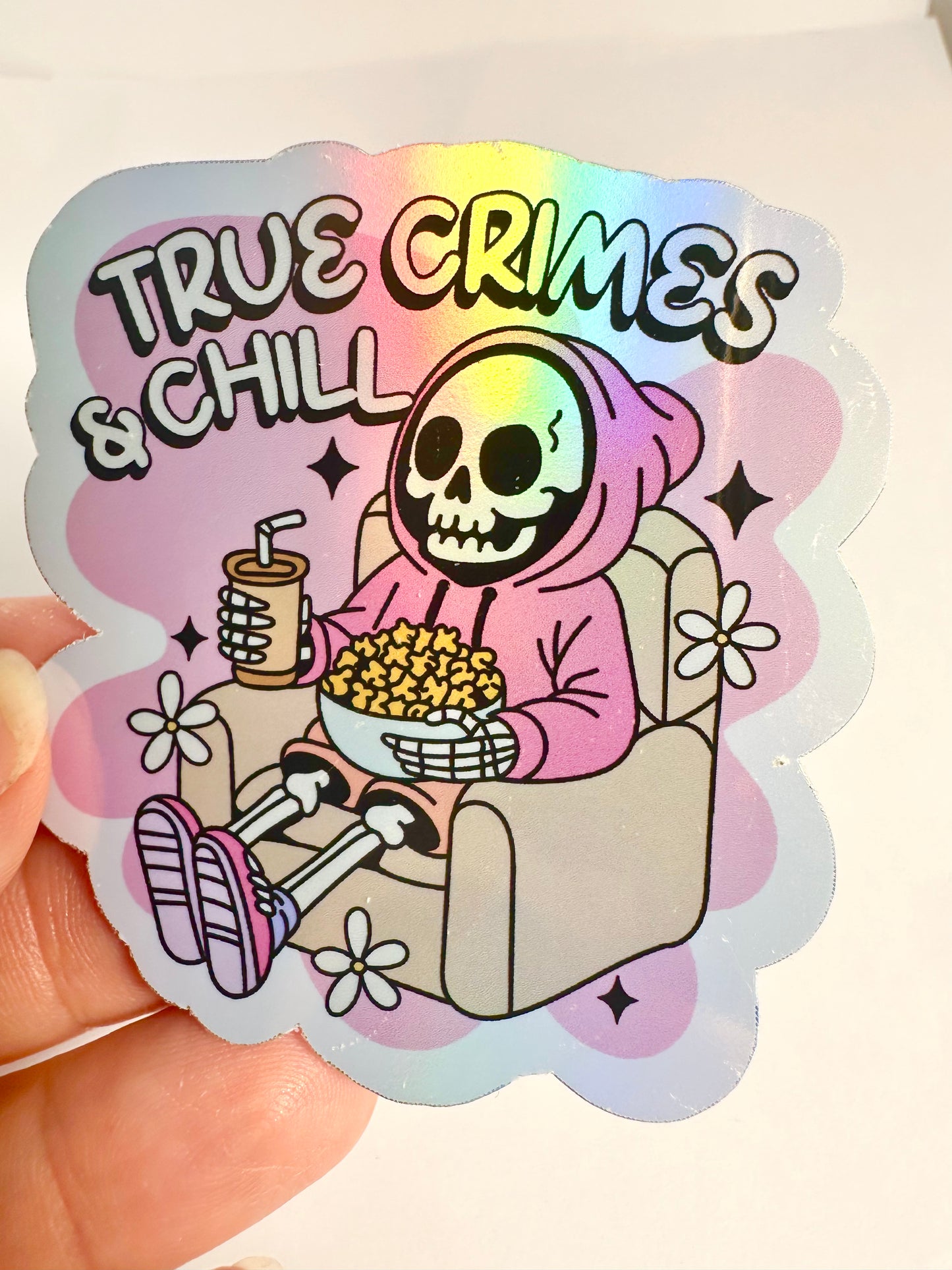 True Crime and Chill Sticker Holo