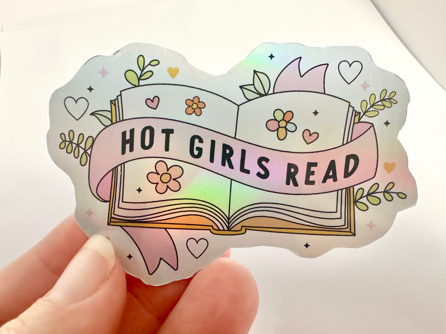 Hot Girls Read Sticker Holo