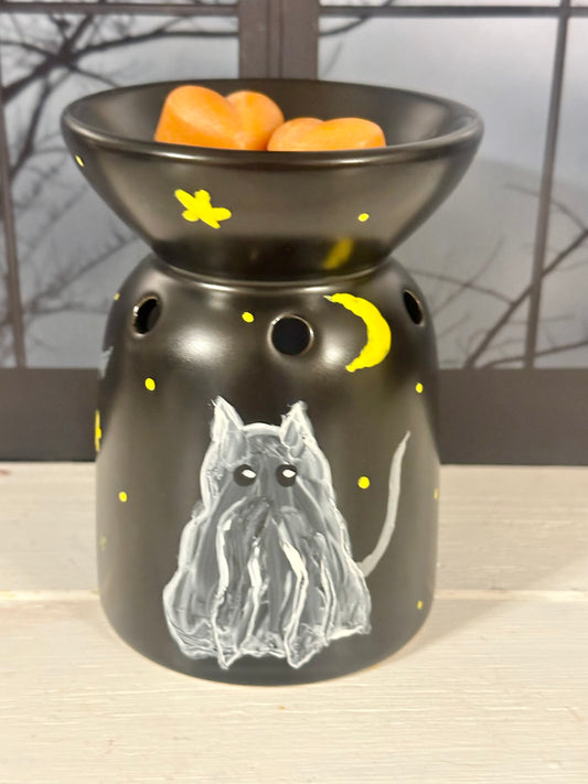 Cat Ghost Hand-Painted Wax Warmer