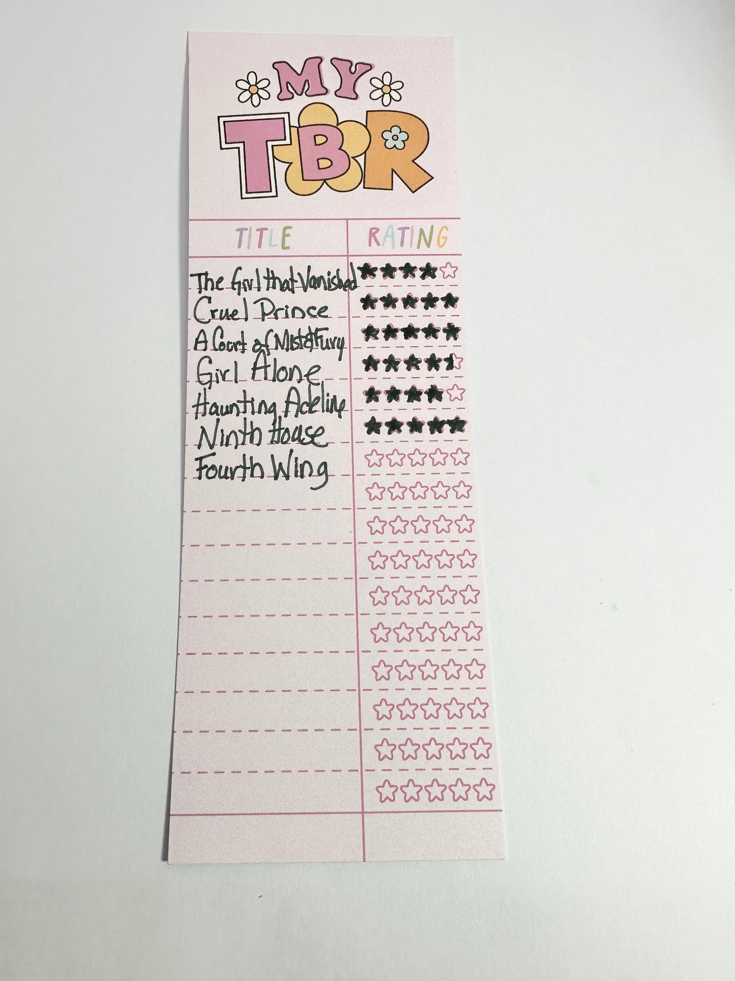 My TBR Traditional Bookmark