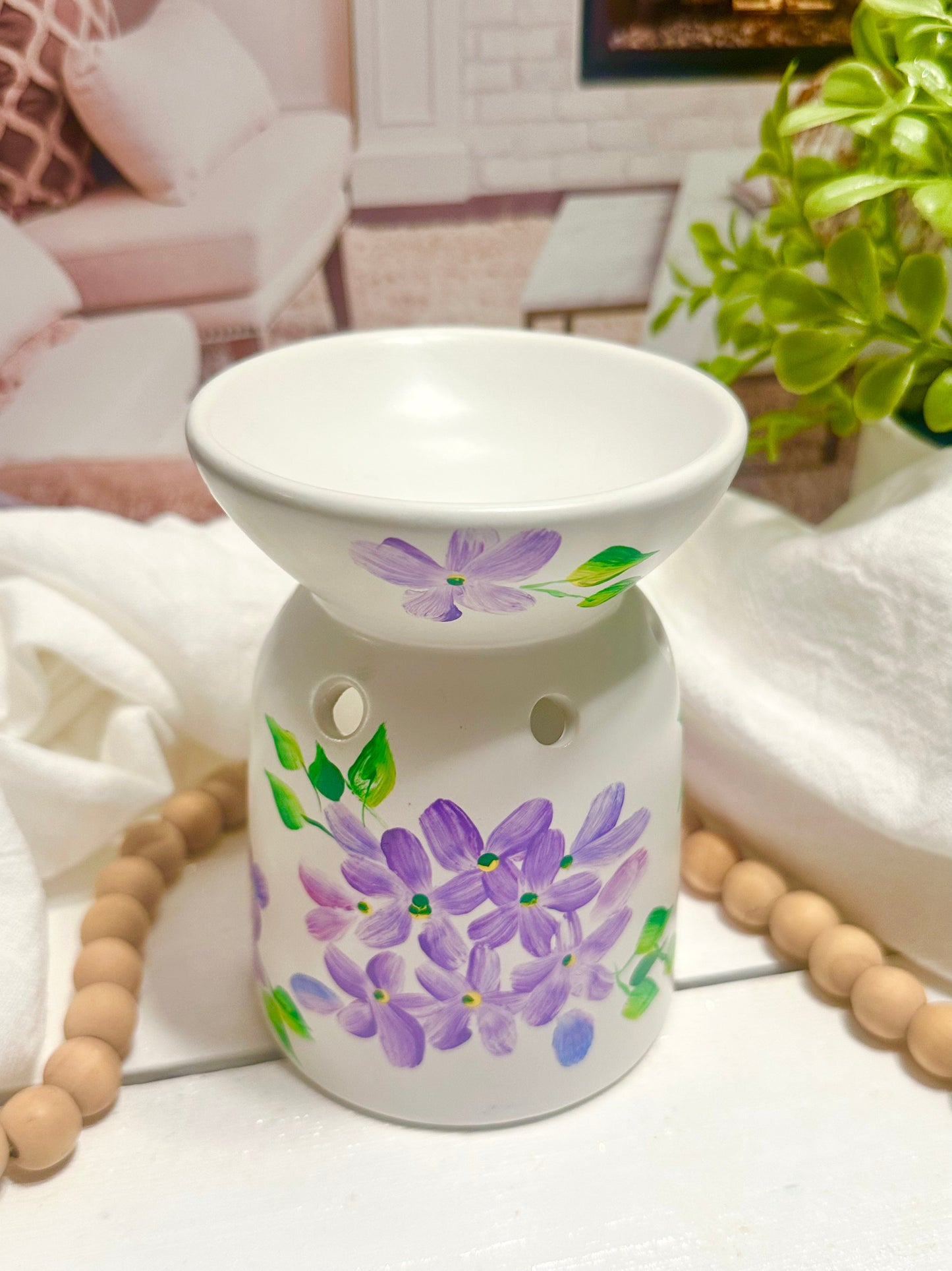 Purple Hydrangea Hand-Painted Wax Warmer