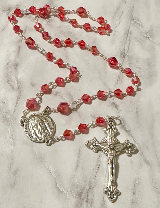 Holy Face of Jesus Chaplet Crystals Handmade