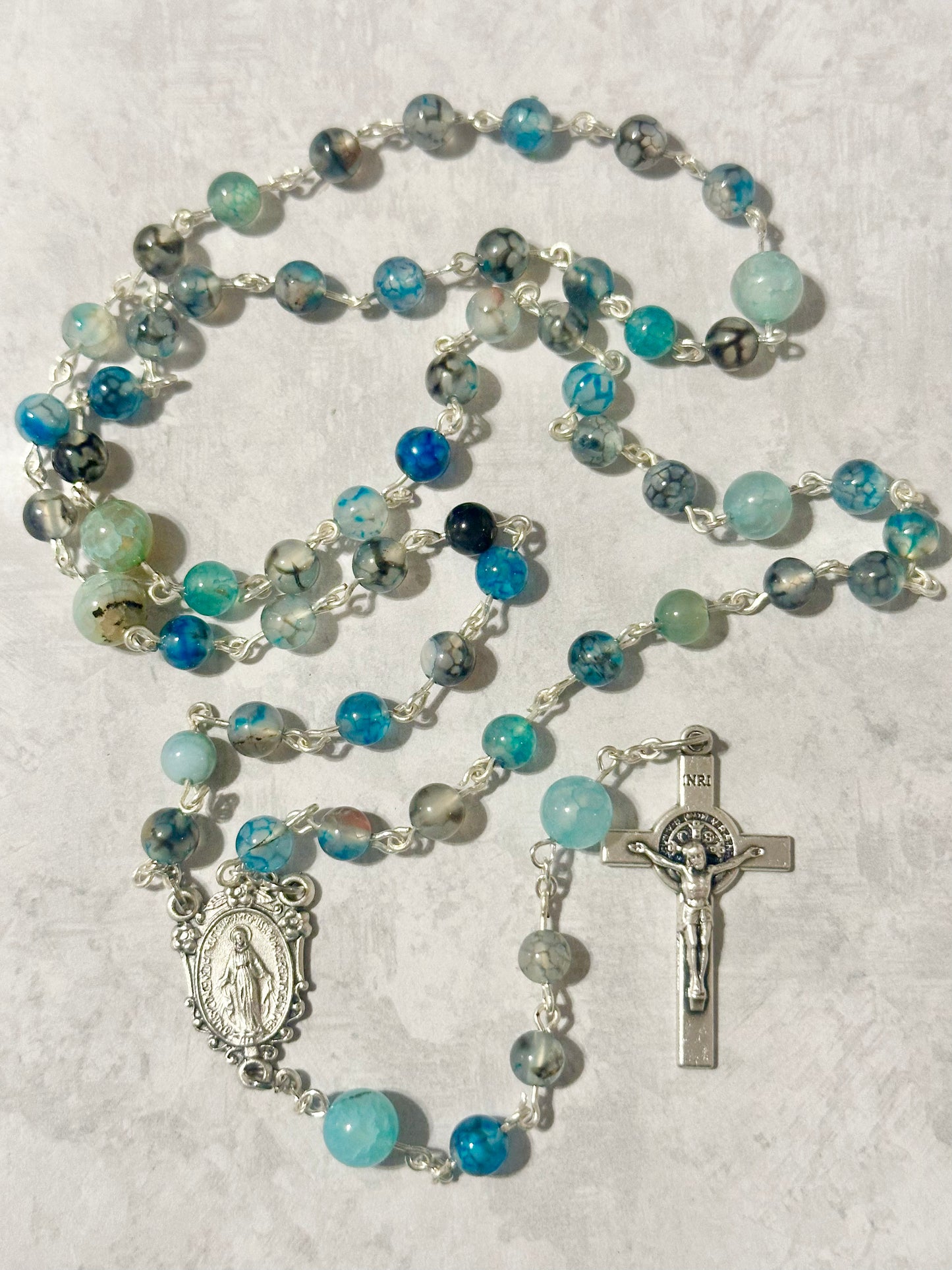 Shades of Blue Handmade Rosary