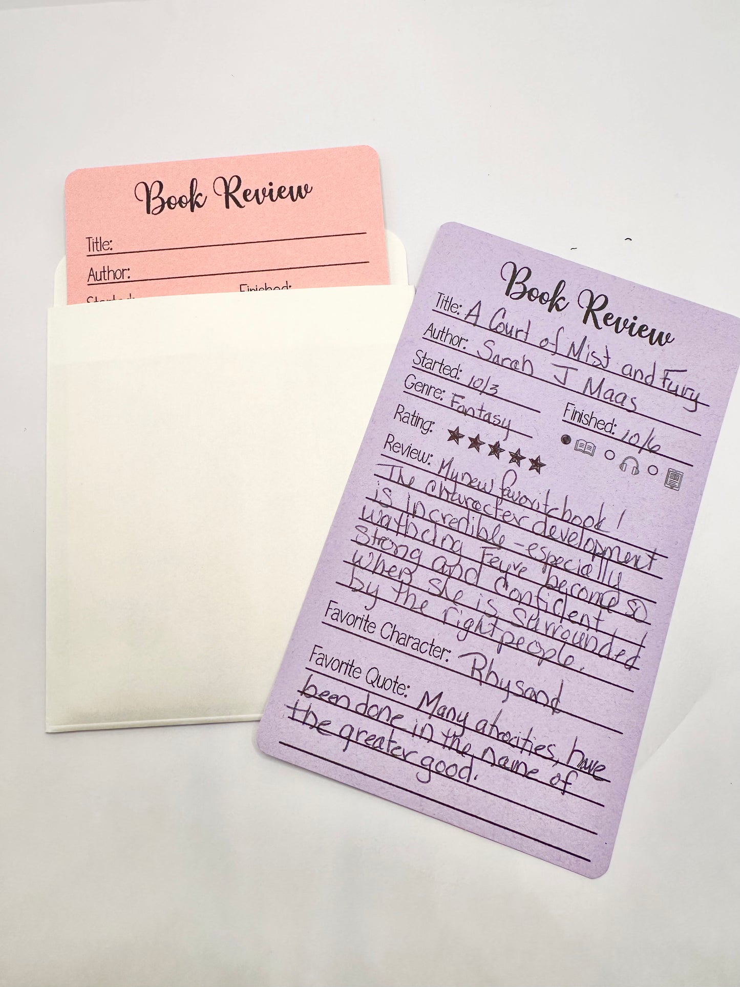 Book Review Traditional Bookmark 10 Cards in Library Pocket