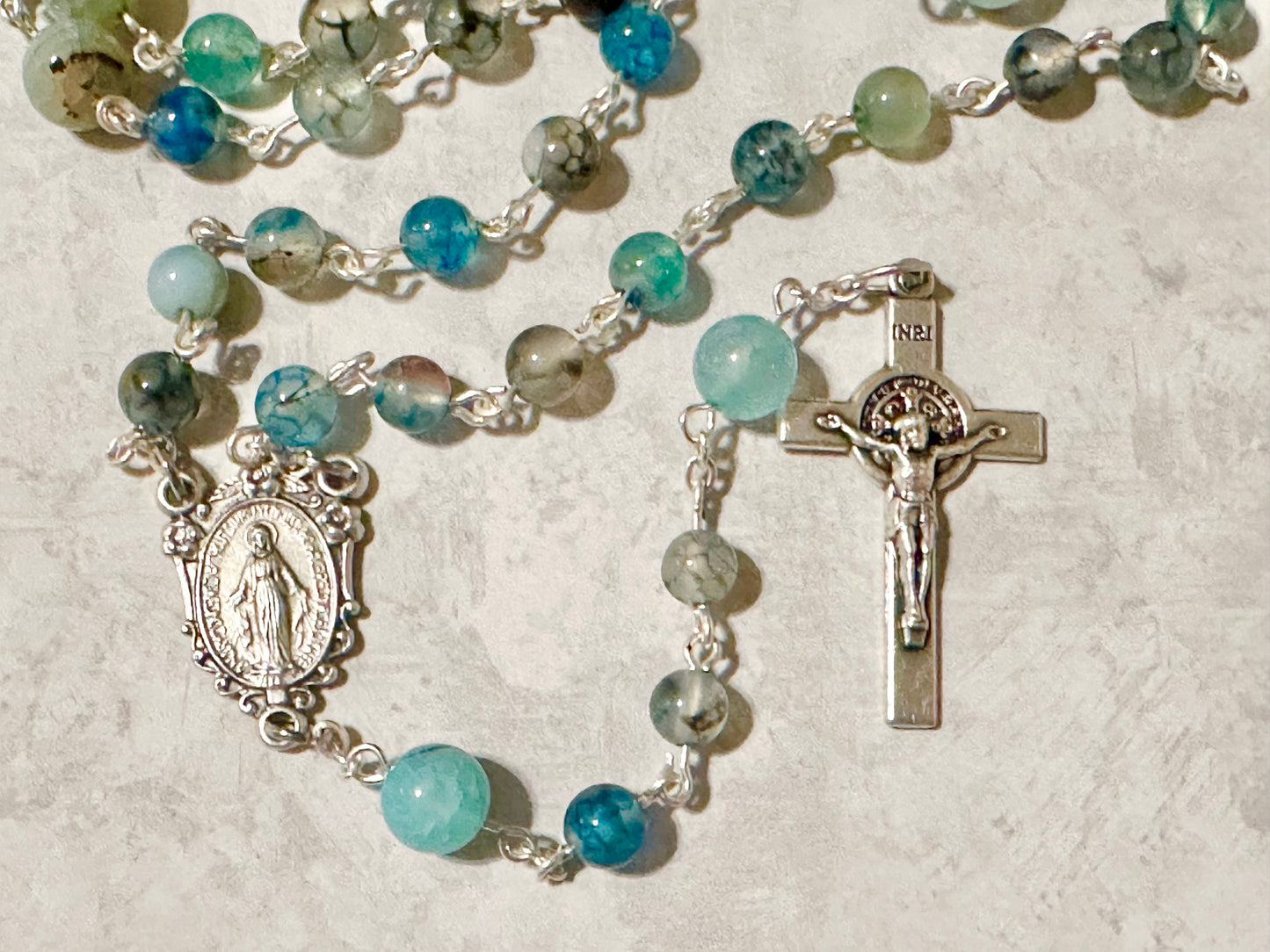 Shades of Blue Handmade Rosary