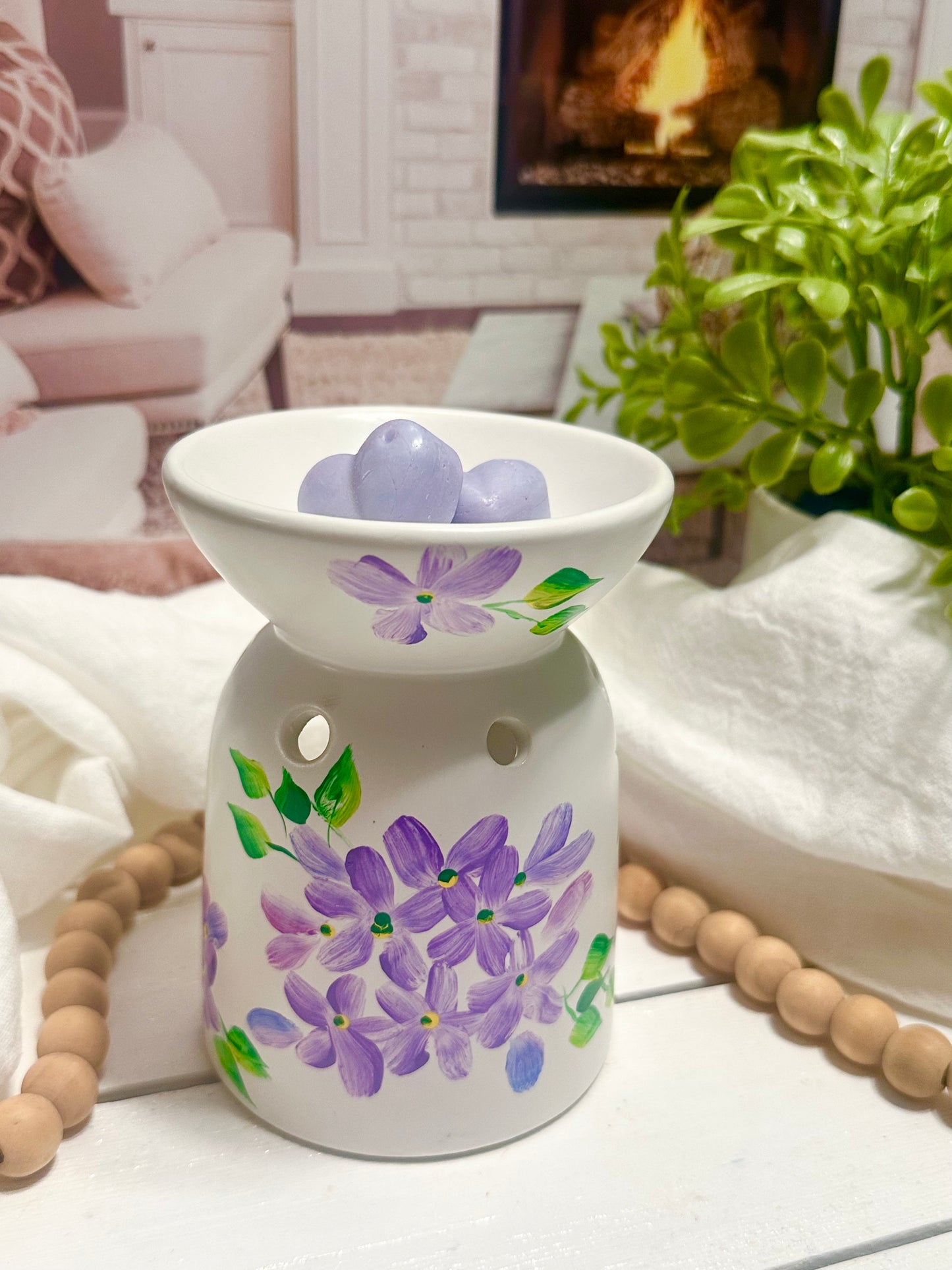 Purple Hydrangea Hand-Painted Wax Warmer