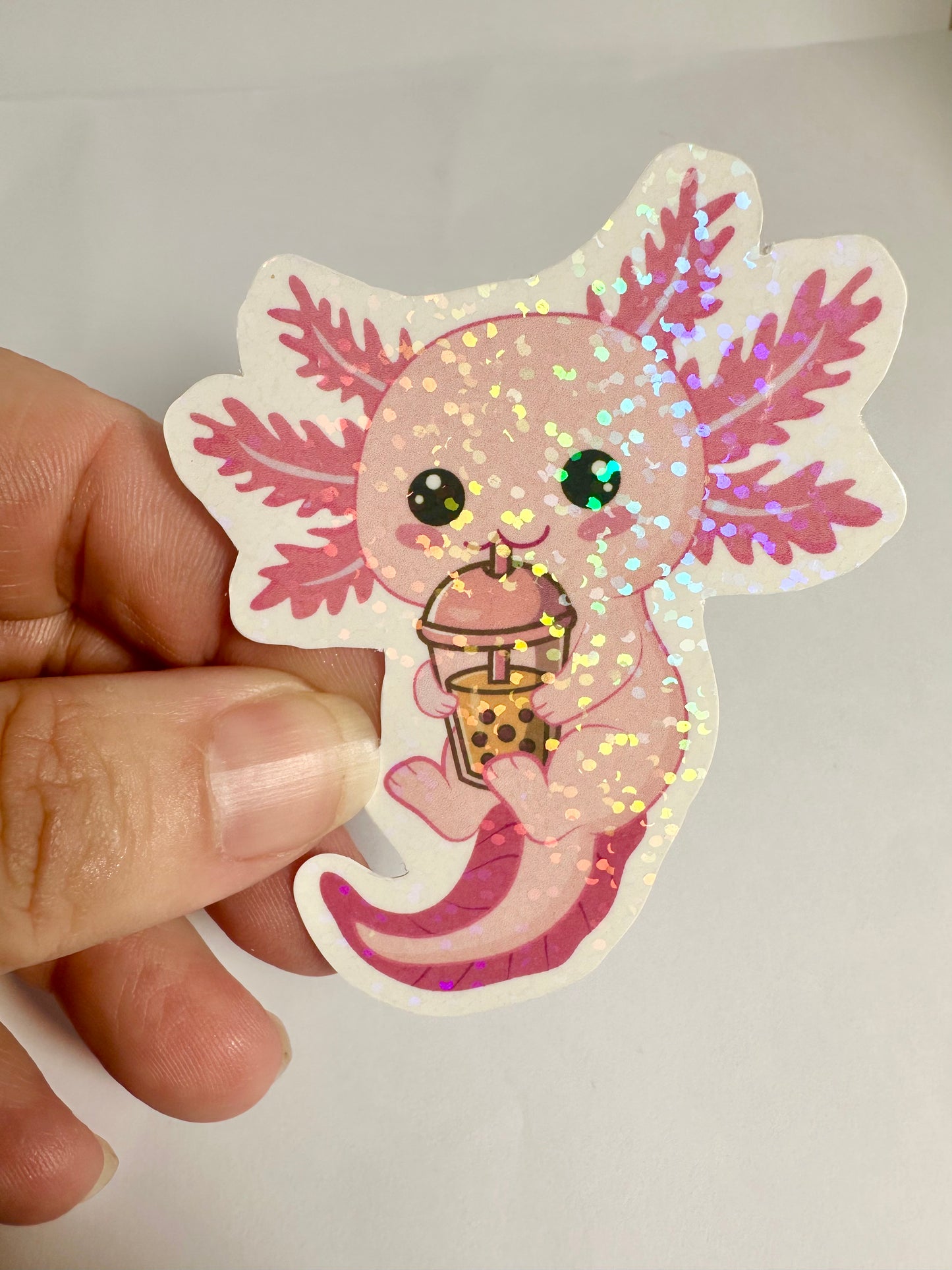 Axolotl Boba Tea Sticker