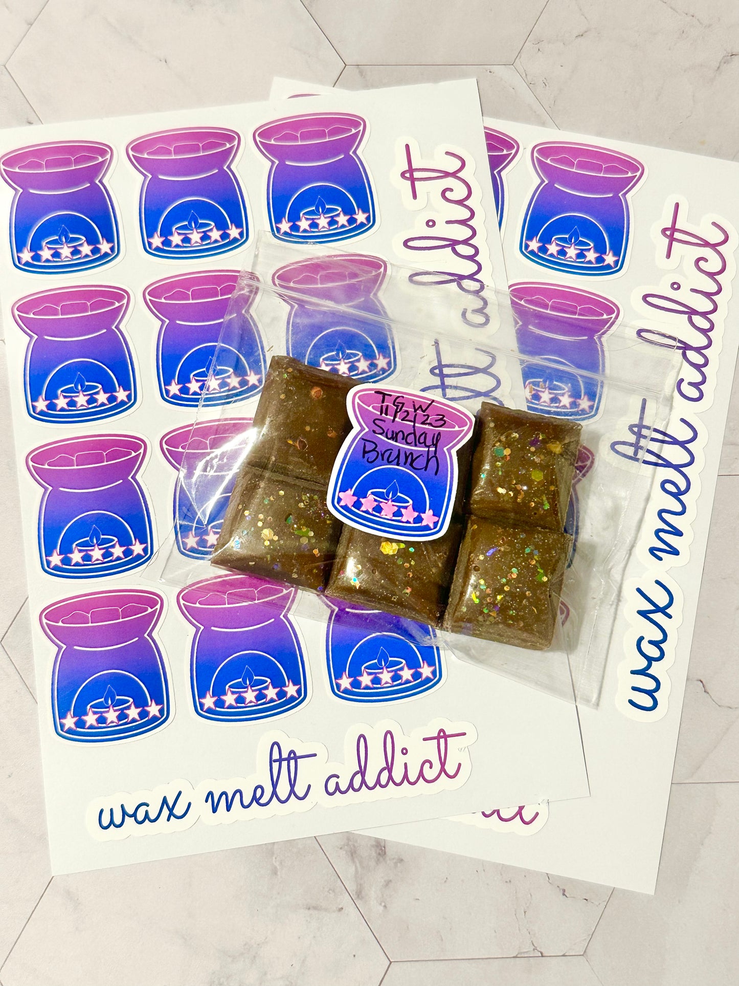 Wax Melt Sticker to Label and Review