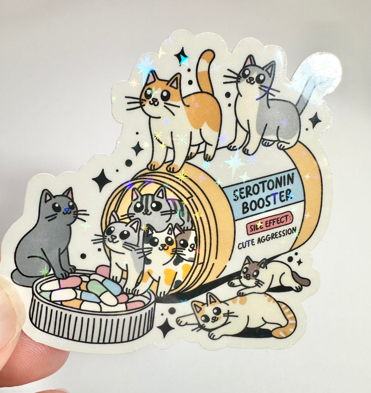 Seratonin Booster Cat Sticker