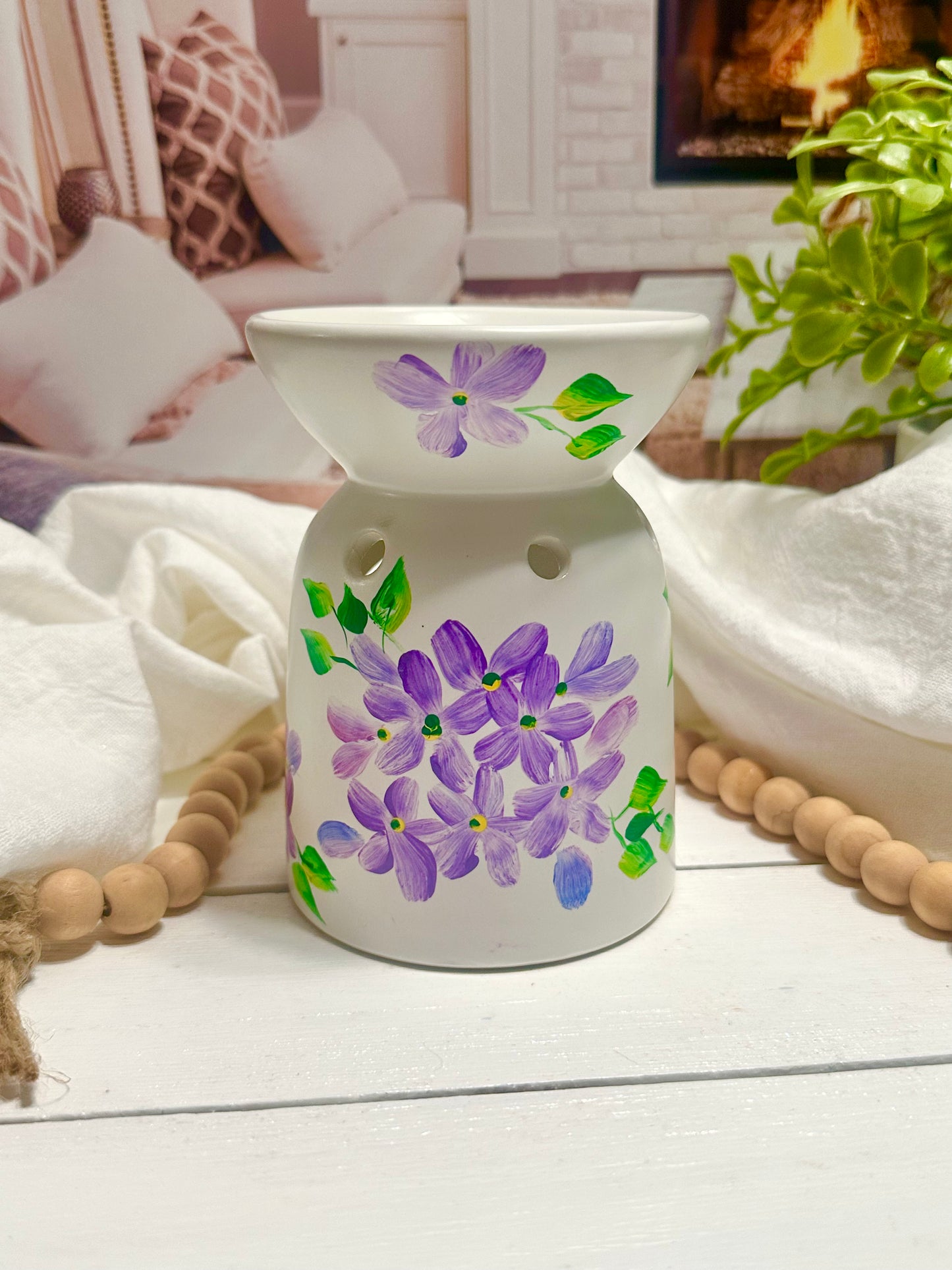 Purple Hydrangea Hand-Painted Wax Warmer